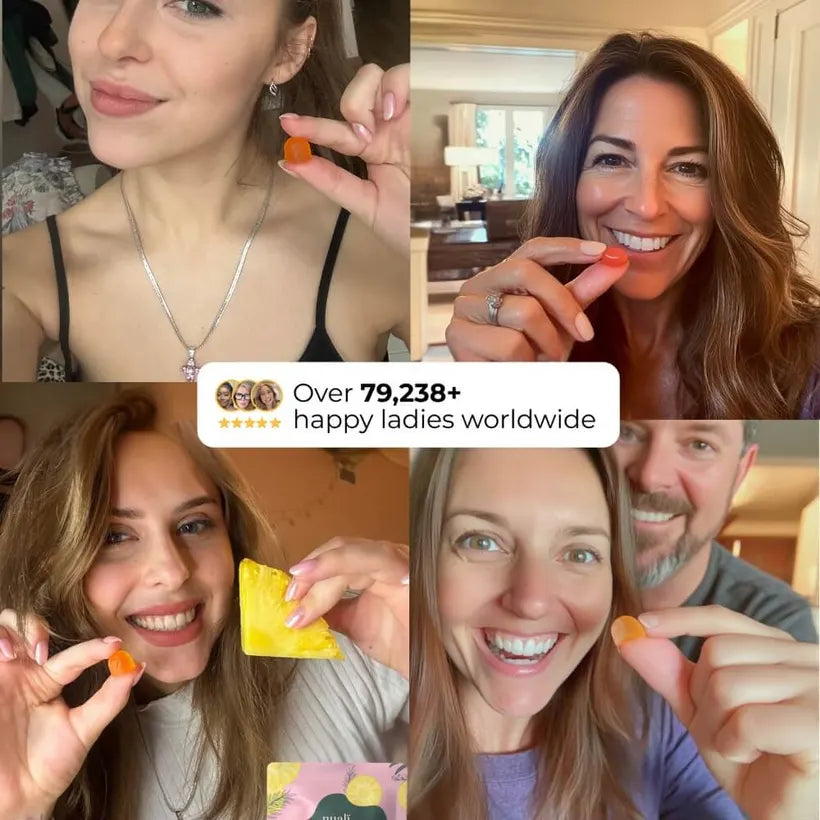 Women holding their gummies