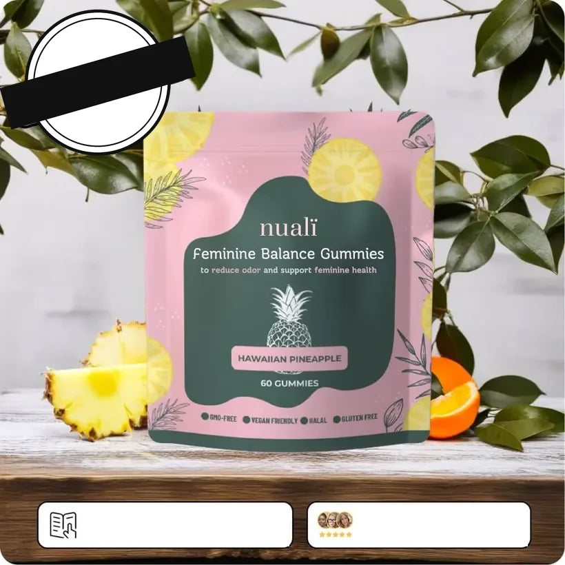 Pouch of Nualï Feminine Balance Gummies with pineapple